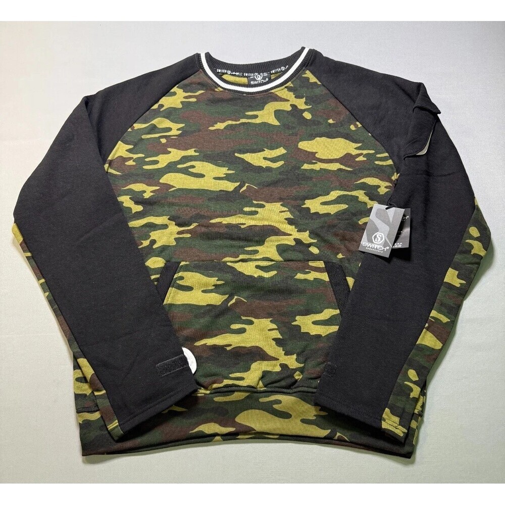 NWT Switch Remarkable Camo Sweatshirt Men's Size XL Green Long Sleeve Crew Neck